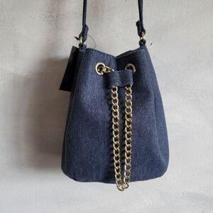 INC International Concepts Denim Pia Mini Bucket Crossbody Bag NWT